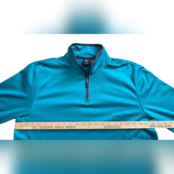 Starter Large Teal Blue Quarter Zip Pullover Fleece - Picture 7 of 7